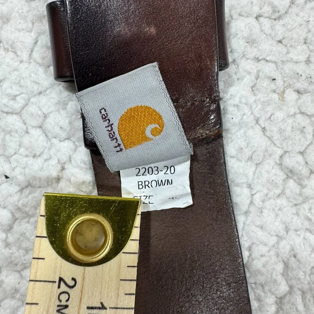 Carhartt Men's Burnished Leather Box Buckle Belt Brown Size 40